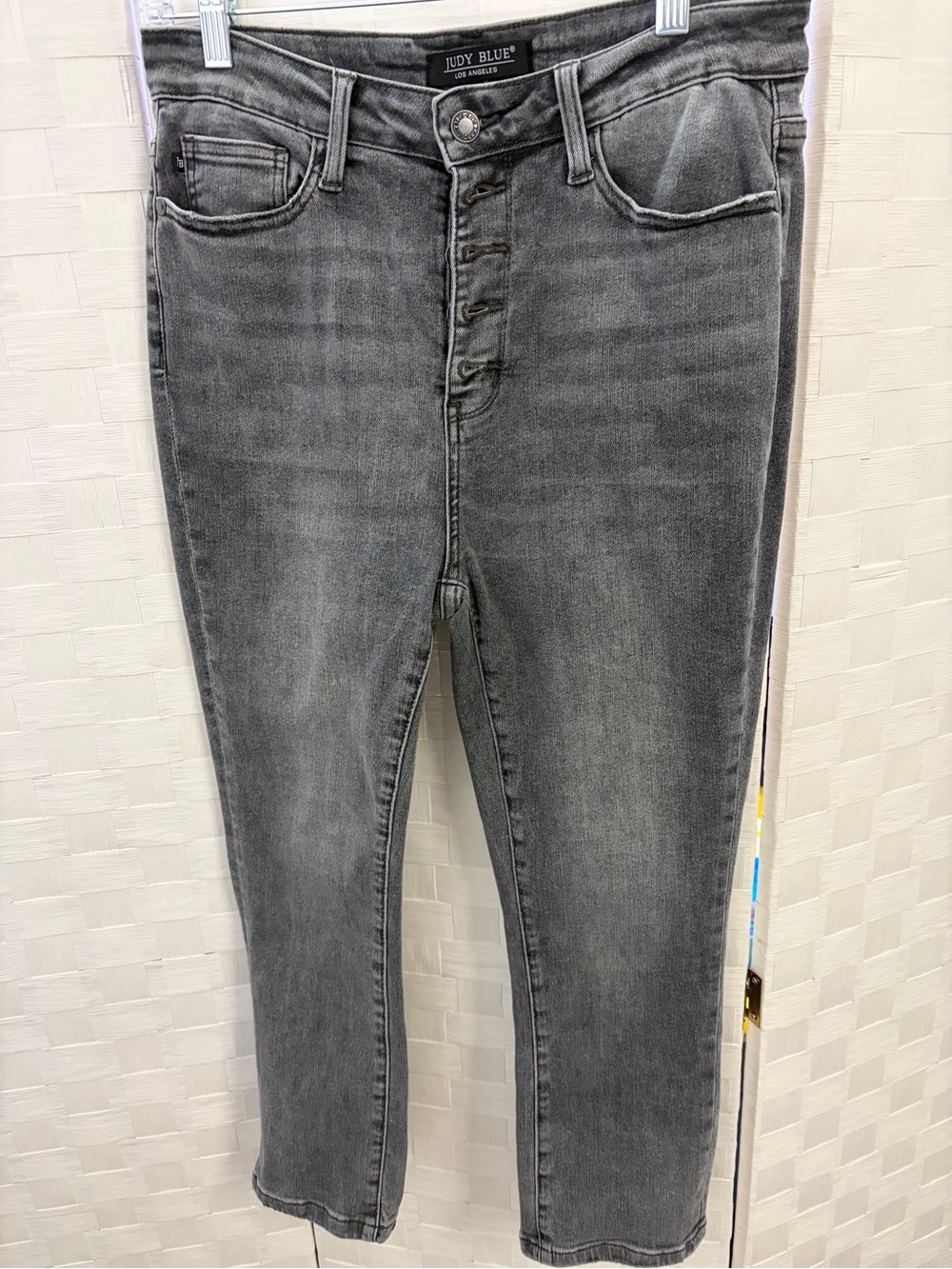 Judy Blue High-Rise Grey Button-Fly Women's Jeans Capris